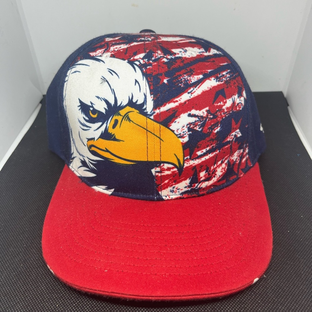 Boombah USA Bald Eagle America Flag  Red White Bleu Baseball SnapBack Hat  Cap